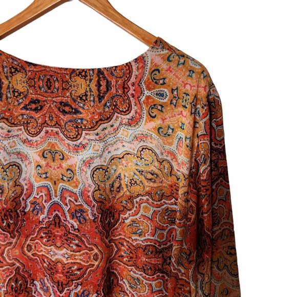 Chico's Women’s‎ Paisley Tunic Top Boho Floral Mandala Blouse size XXL 20 22 - Picture 13 of 14